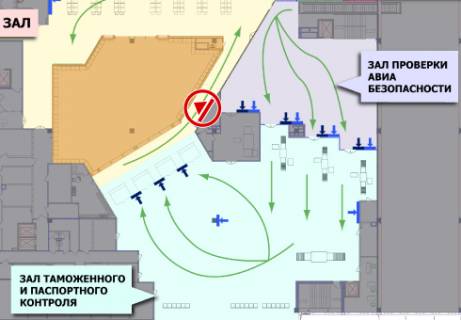 Нестандарт A в Киеве, 1.6x6.3  Зал ожидания вылетов, 2 этаж  (Терминал А) схема