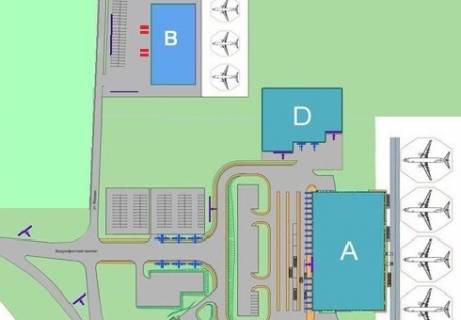 Пиллар A в Киеве,    Фасад Терминала В, улица (Терминал B) схема