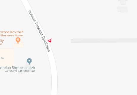 Білборд, Бігборд (Борд)  A у Києві, 3x6  Драйзера Теодора вул., 2г схема