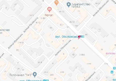 Бэклайт A в Киеве Костянтинівська вул. - Оболонська вул., 45 схема