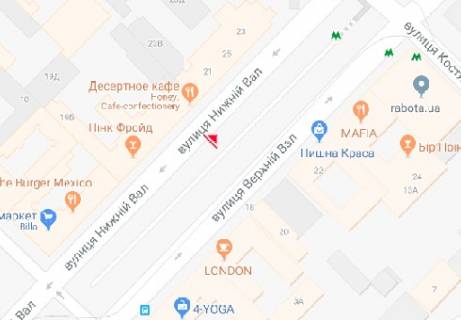 Ситискролл A в Киеве, 1.86x1.27   Нижний Вал ул., 19-21 схема