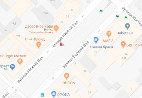 Бэклайт B в Киеве Нижній Вал вул., 19-21 схема