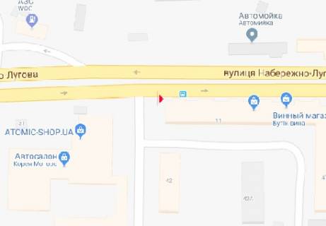 Бэклайт B в Киеве Набережно-Лугова вул., 11 - Юрківська вул. схема