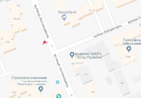Ситискролл A в Киеве, 1.86x1.27   Антоновича ул., 94-96 (Горького ул.) схема