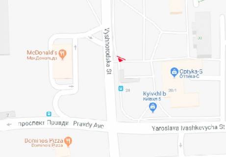 Призма A в Киеве, 3x6  Вишгородська вул., 30 - 478177 схема