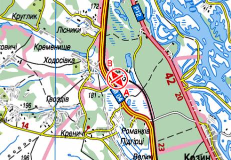 Билборд A в Київських трасах, 3x6  Траса Н-01, Нова Обухівська, 24200 схема