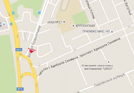 Билборд A в Херсоне, 3x6  Полковника Кедровського вул. (Будьонного вул.) - Національної Гвардії України просп. (Адмірала Сенявіна) схема
