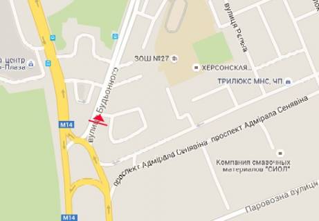 Билборд B в Херсоне, 3x6  Полковника Кедровського вул. (Будьонного вул.) - Адмірала Сенявіна просп. схема