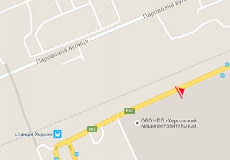 Билборд B в Херсоне, 3x6  Бериславське шосе, Херсонський машинобудівний завод схема