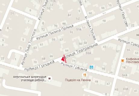 Призма A в Херсоне, 3x6  Театральна вул.(Горького вул.) - Грецька вул.(Леніна вул.) - 14214 схема