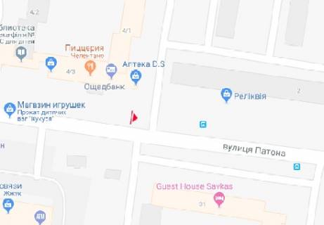 Билборд A в Львове, 3x6  Патона вул., "Інтер Маркет" м-н схема