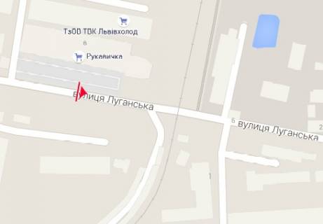 Билборд A в Львове Луганская ул., между пр-том Красной Калины и ул. Зелёной схема