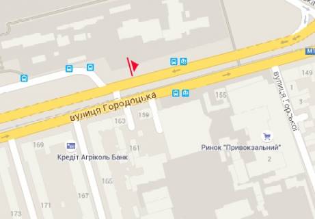 Билборд A в Львове Городоцкая ул., 159 схема