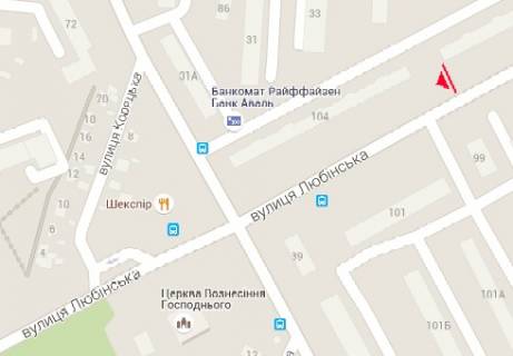 Билборд B в Львове Любинская ул., 102 схема