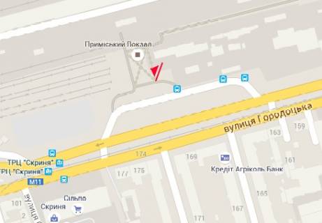Ситилайт A в Львове, 1.8x1.2  Приміський вокзал схема