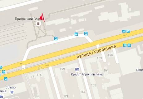 Ситилайт A в Львове, 1.8x1.2  Приміський вокзал схема
