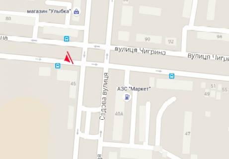 Билборд A в Николаеве, 3x6  Погранична вул. (Чигрина).. - Садовая ул. (автомойка) схема
