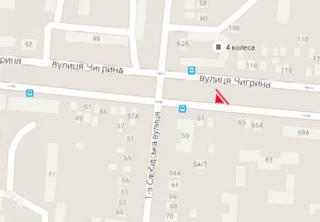 Билборд A в Николаеве, 3x6  Погранична вул. (Чигрина вул.), 61 - Слобідська 1-а вул. схема