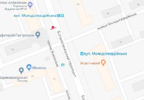 Бэклайт A в Николаеве, 2.3x3.14  Богоявленський просп. (Жовтневий просп.), 45 схема