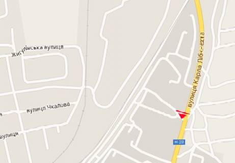 Билборд B в Никополе Карла Лібкнехта вул., в`їзд з боку Запоріжжя схема