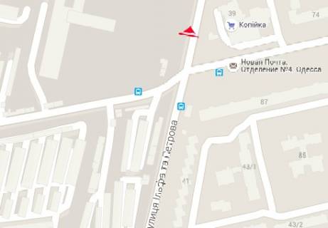 Билборд A в Одессе, 3x6  Сім’ї Глодан вул. (Ільфа і Петрова)., 39 навпроти - Вільямса Академіка вул. схема