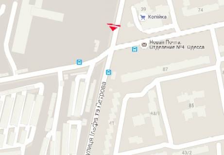 Билборд B в Одессе, 3x6  Сім’ї Глодан вул. (Ільфа і Петрова)., 39 навпроти -ВільямсаАкадеміка вул. схема