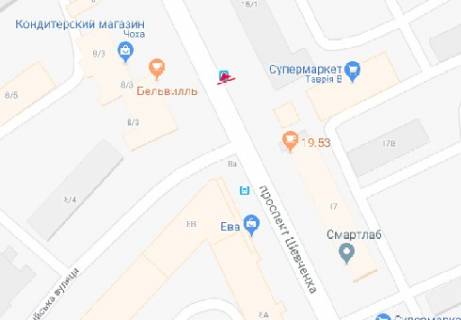 Беклайт B у Одесі, 2.3x3.14  Шевченка просп., 15/1 схема