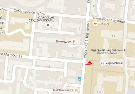 Бэклайт B в Одессе Шевченка просп., 1а схема