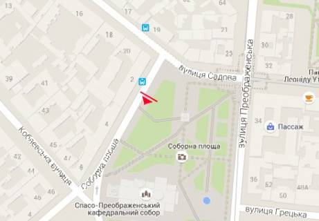 Білборд, Бігборд (Борд)  B у Одесі, 1.2x1.8  Соборна пл. - Садова вул. схема