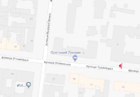 Ситилайт B в Одессе, 1.2x1.8  Успенська вул., 4 схема