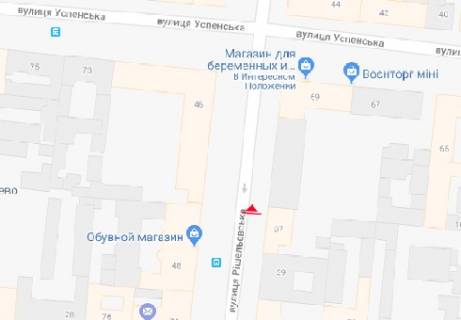 Ситилайт A в Одессе, 1.2x1.8  Рішельєвська вул., 37 схема