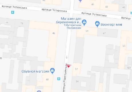 Citylight B in Odessa, 1.2x1.8  Risel'evs'ka st., 37 scheme