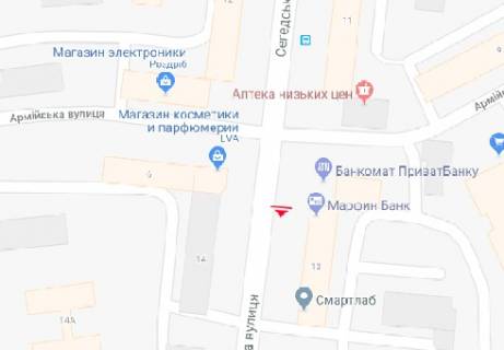 Ситилайт A в Одессе, 1.8x1.2  Сегедская ул. №13 А схема