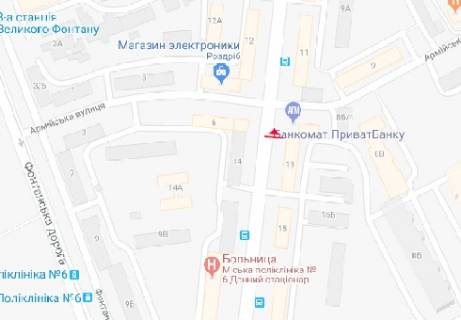 Ситилайт B в Одессе, 1.8x1.2  Сегедская ул. №13 B схема