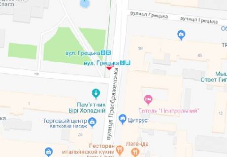 Ситилайт B в Одессе, 1.8x1.2  Преображенская ул. (угол Соборной площади) В схема