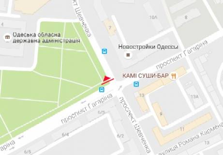 Скроллер A в Одессе, 2.32x3.14  Шевченко пр., 4 - Лесі Українки просп. (Гагаріна просп.) - 13344 схема