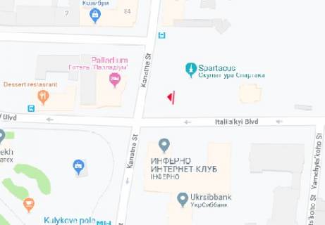 Скроллер B в Одессе, 2.32x3.14  Итальянский б-р. - Канатная ул., 79/1 B - 65702 схема