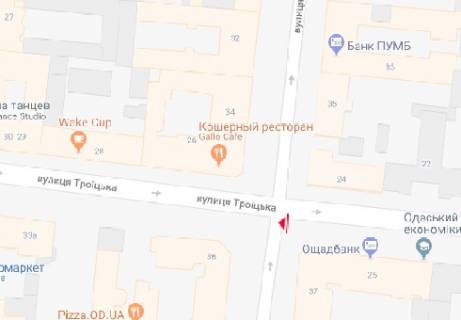 Скроллер A в Одессе, 2.32x3.14  Троицкая ул., 25 - Італійська вул. (Пушкінська) - 13408 схема