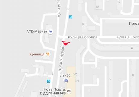 Билборд A в Полтаве, 3x6  вул. Івана Мазепи (Калініна). - 23 Вересня вул. схема