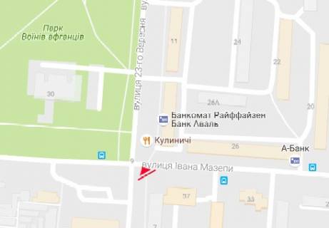 Призма A в Полтаве, 3x6  вул. Івана Мазепи (Калініна). - 23 Сентября ул. - 13651 схема