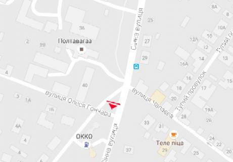 Призма A в Полтаве, 3x6  Сенная ул. - вул. Олеся Гончара (Енгельса). (Полтавагаз) - 13664 схема