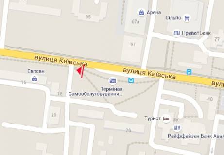 Билборд A в Ровно, 3x6  Київська вул., 26 схема
