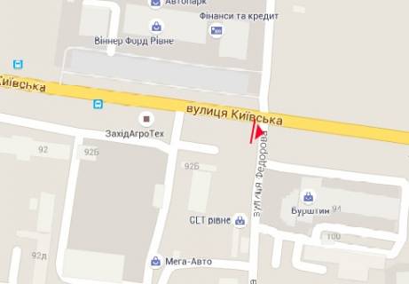 Билборд B в Ровно, 3x6  Київська вул., 94 схема