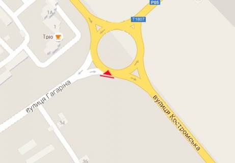 Billboard A in Rivne, 3x6  Vasila Cervonia st. - Zahisnikiv Mariupola st. scheme