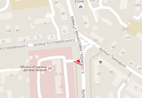 Білборд, Бігборд (Борд)  A у Рівному, 3x6  Чорновола Вячеслава вул. - вул. Олекси Новака (Приходька) схема