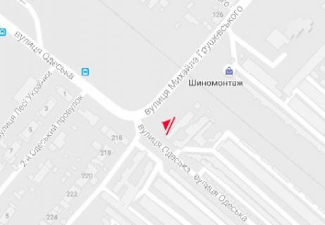 Билборд A в Черкассах Одеська вул. - Михайла Грушевського (Котовського) вул. (зліва) схема