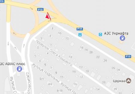 Билборд A в Черкассах Лісоваа просіка вул. - Золотоношське шосе схема