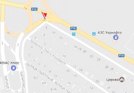 Билборд B в Черкассах Лісоваа просіка вул. - Золотоношське шосе схема