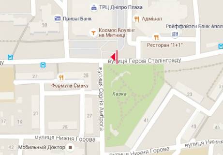 Беклайт B у Черкасах, 2.32x3.14  Припортова (Героїв Сталінграда) вул. , ТЦ "Дніпроплаза" (BackLit) схема