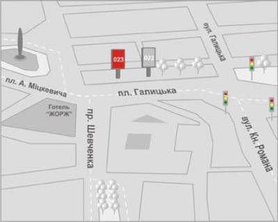 Ситилайт A в Львове, 1,2x1,8  Галицька пл., 4 схема